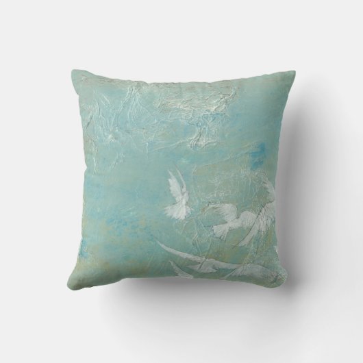 青空飛んでいるを抜ける白鳥 クッション (裏面)