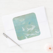 青空飛んでいるを抜ける白鳥 スクエアシール (封筒)