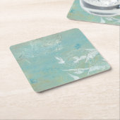 青空飛んでいるを抜ける白鳥 スクエアペーパーコースター (アングル)