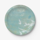 青空飛んでいるを抜ける白鳥 ペーパープレート (正面)