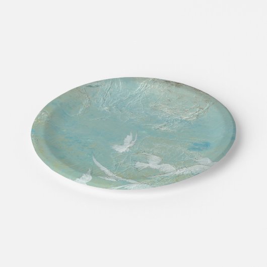 青空飛んでいるを抜ける白鳥 ペーパープレート (アングル)