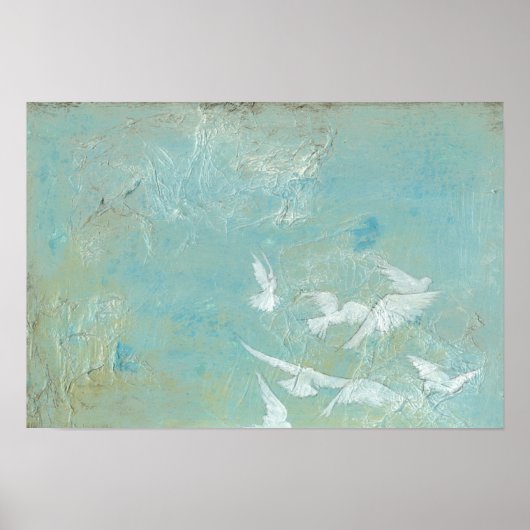 青空飛んでいるを抜ける白鳥 ポスター (正面)