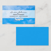 青空、ライトクラウド飛行機飛行機旅行 名刺 (正面/裏面)