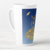 青空：星と鳥と黄金の木 カフェラテマグ (左アングル)