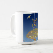 青空：星と鳥と黄金の木 コーヒーマグカップ (正面左)