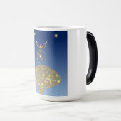 青空：星と鳥と黄金の木 モーフィングマグカップ (正面右)