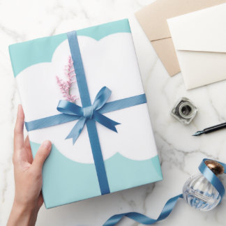 青空，白い雲，影 ラッピングペーパー