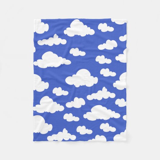 青空 白雲 幻想的な雲行き フリースブランケット (正面)