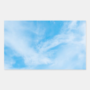 青空 自然 白い雲 ブランク テンプレート 長方形シール