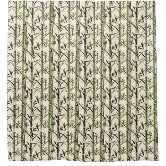 青竹葉茎 シャワーカーテン (正面)