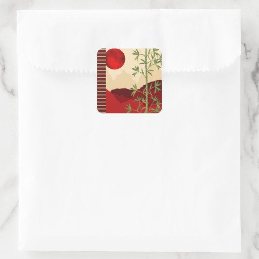 青竹赤日 スクエアシール (バッグ)