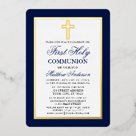 青第1聖エレガント体交差金ゴールド枠 箔招待状