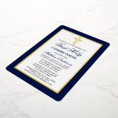 青第1聖エレガント体交差金ゴールド枠 箔招待状 (回転した状態)