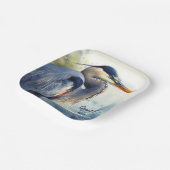 青素晴らしいヘロンの水色の鳥の芸術の湿地帯 ペーパープレート (傾斜あり)