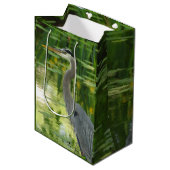 青素晴らしいヘロン池 – 緑 ミディアムペーパーバッグ (正面アングル)