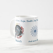 青素晴らしい鳥と植物。及ユニークびおもしろい コーヒーマグカップ (正面左)