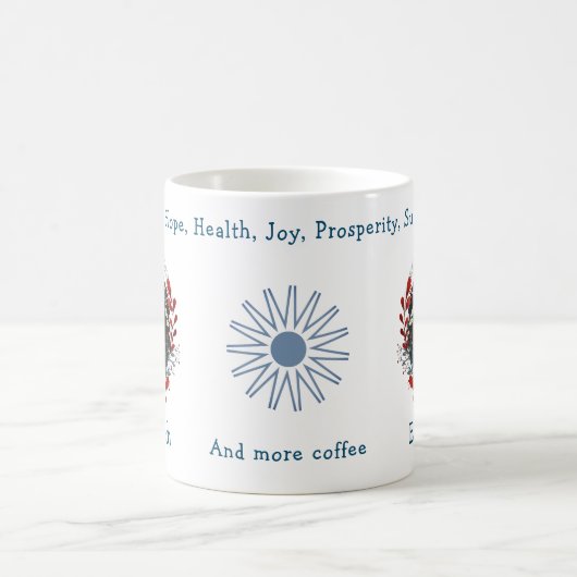 青素晴らしい鳥と植物。及ユニークびおもしろい コーヒーマグカップ (中央)