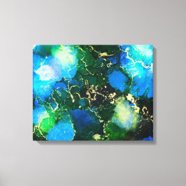 青素晴らしと金ゴールドのアルコ絵画ール キャンバスプリント