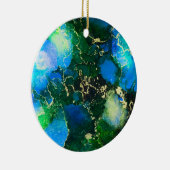 青素晴らしと金ゴールドのアルコ絵画ール セラミックオーナメント (右)