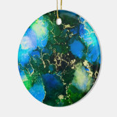 青素晴らしと金ゴールドのアルコ絵画ール セラミックオーナメント (左)