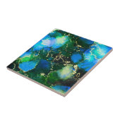 青素晴らしと金ゴールドのアルコ絵画ール タイル (側面)