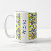 💛💙💚青素晴らしと黄色のアズレホス コーヒーマグカップ (左)