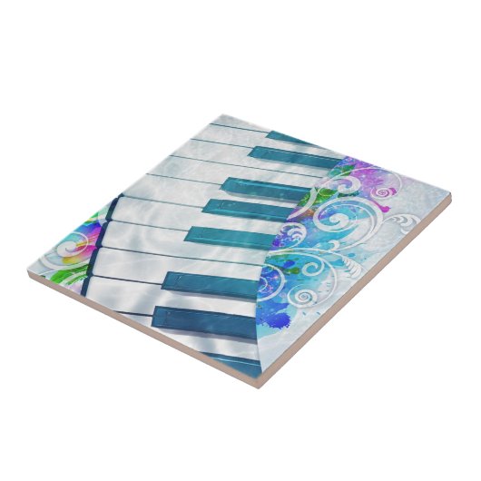 青素晴らしカッコいい輪ピアノのライト効果 タイル (側面)