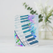 青素晴らしカッコいい輪ピアノのライト効果 ポストカード (スタンド正面)