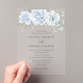 青素晴らしフローラ結婚ズ アクリル招待状 (インサイチュ (ポータブル))