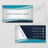 青素晴らしモダンの曲線 名刺 (正面/裏面)