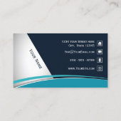 青素晴らしモダンの曲線 名刺 (裏面)