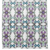 青素晴らしレースのよう紫の花の外観 シャワーカーテン (正面)