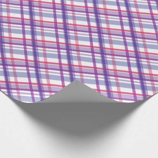 青素晴らし市松模様に紫の模様 ラッピングペーパー (角)