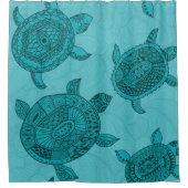 青素晴らし海航海の亀 シャワーカーテン (正面)