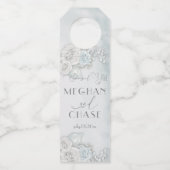 青素晴らし淡い色のと白のバラ ボトルネックタグ (正面)