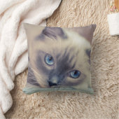 青素晴らし目のラグドール猫 クッション (ブランケット)