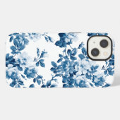 青素晴らし花柄 iPhoneケース (裏面横)