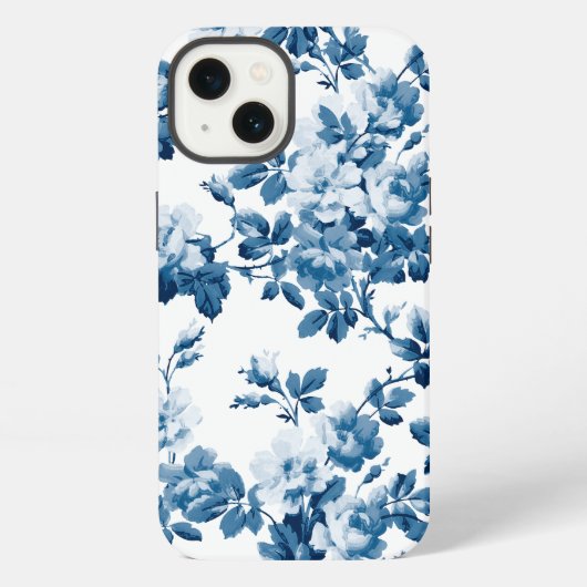 青素晴らし花柄 iPhoneケース (裏面)