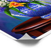 青素晴らし花瓶オレンジチューリップアートプリントポスター ポスター (角)