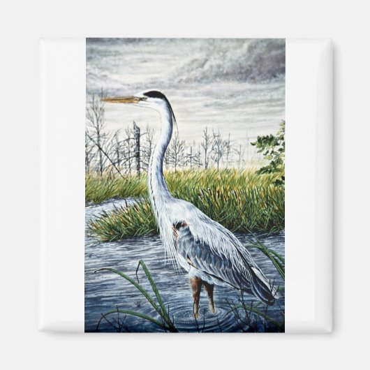 青素晴らし鷺 マグネット (正面)