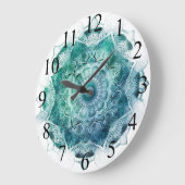 青素晴らし/緑マンダラ時計 ラージ壁時計 (傾斜)