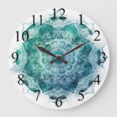 青素晴らし/緑マンダラ時計 ラージ壁時計 (正面)