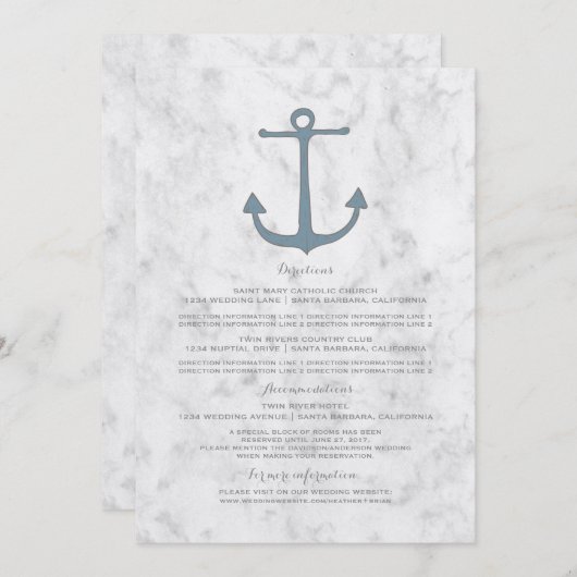 青素朴いかり結婚の情報 招待状 (正面/裏面)