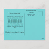 青素朴いクリスマスホースレッドボウ シーズンポストカード (裏面)