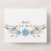 青素朴いドライフラワー結婚ズ オールインワン招待状 (裏面)