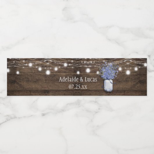 青素朴い忘れMeノッツメイソン瓶ウォーターボトル ペットボトルラベル (シングルラベル)