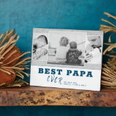 青素朴い最高のPapa父の日3写真コラージュ フォトプラーク (側面)