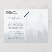 青素朴い森の結婚式の日付写真を保存 案内ポストカード (裏面)