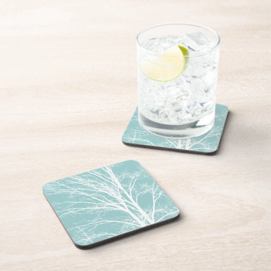 青素朴い白い木の枝 コースター (右側)