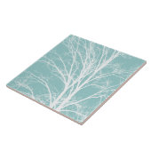 青素朴い白い木の枝 タイル (側面)